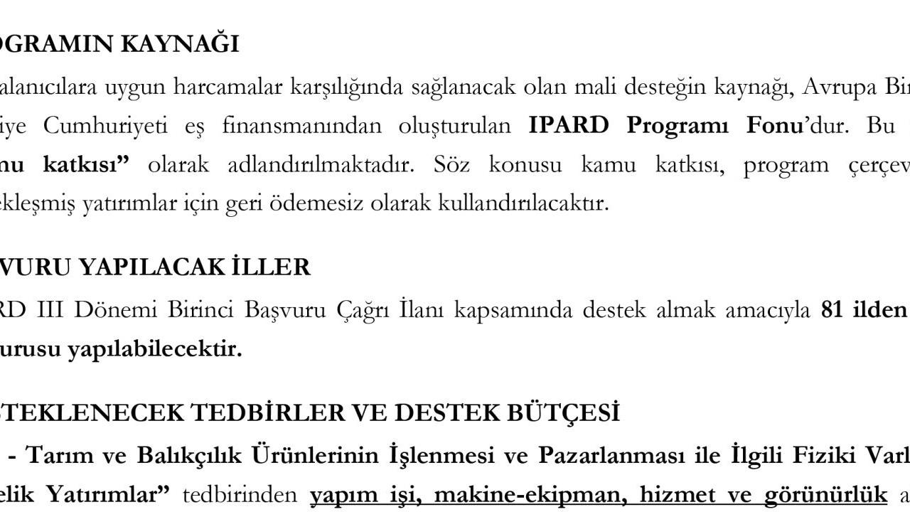 Etiler Gıda'nın IPARD Fon Başvurusu Reddedildi: Şirketin Planları Ne?