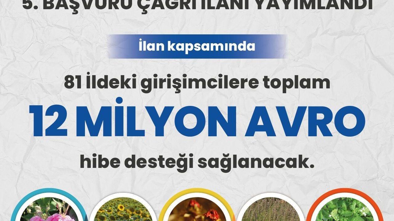 12 Milyon Euro Tarım Hibesi: Beşinci Çağrı İlanı Yayımlandı