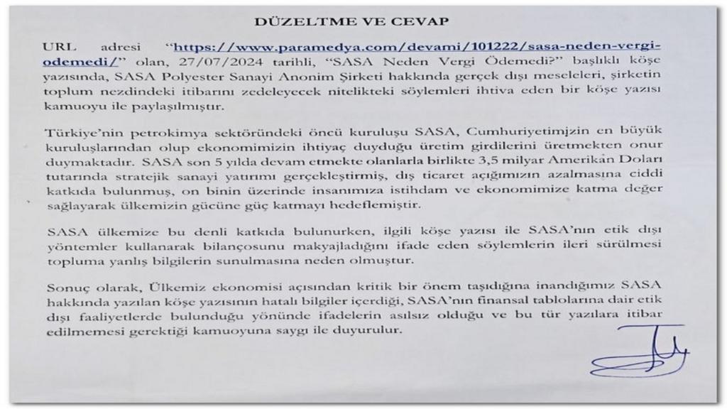 SASA Polyester İşçi Eylemleri Hakkında Açıklama Yaptı