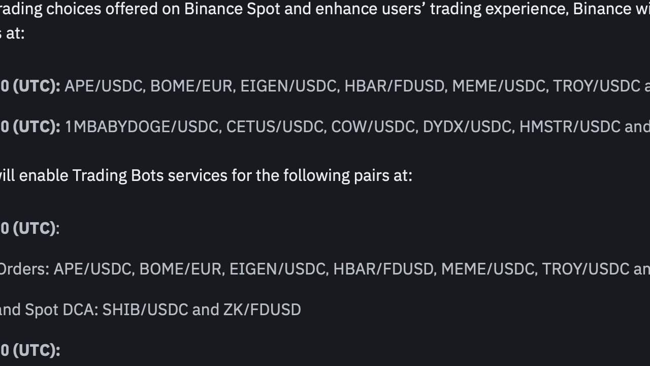 Binance 13 Yeni Altcoin Paritesi Ekliyor!