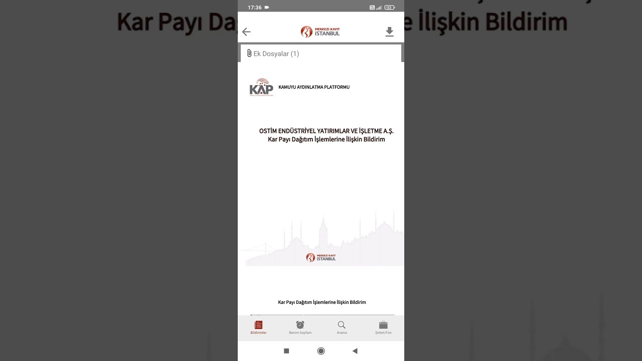 OSTİM'den 432 Milyon TL Bedelsiz Sermaye Artırımı