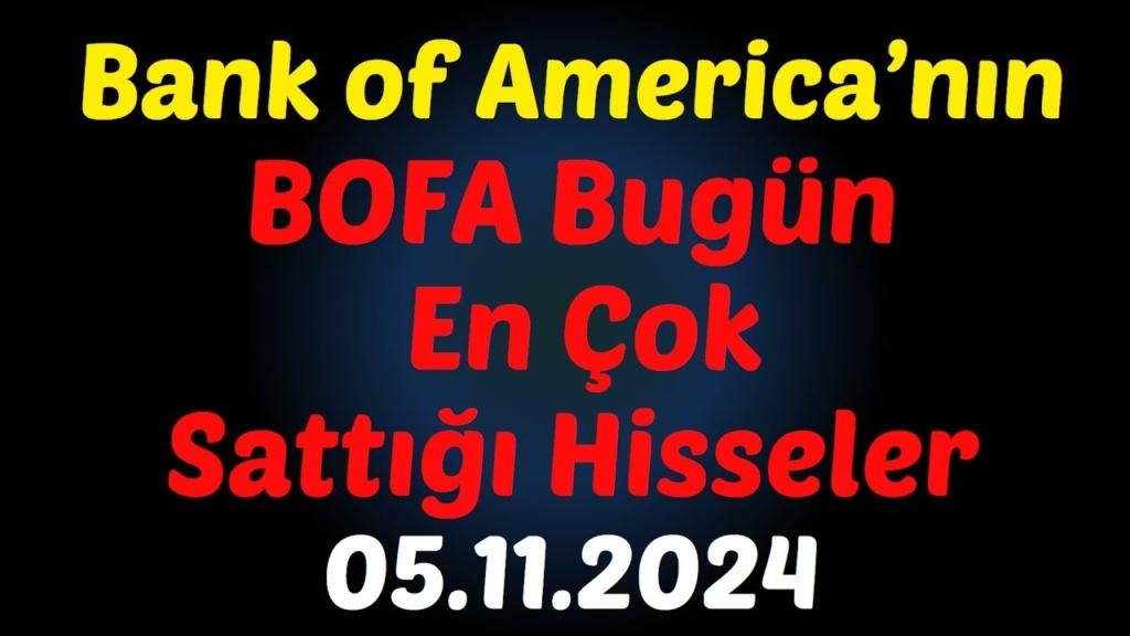 BofA 7 Ocak'ta Bist100 Düşüşünde 2,22 Milyar TL'lik Satış Yaptı